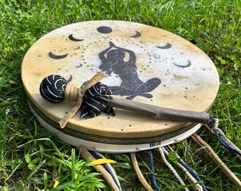 18-Inch Traditional Tree of Life Shamanic Drum | Handcrafted Shaman Drum for Healing and Meditation