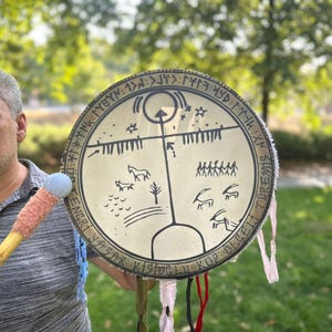 18-Inch Traditional Shamanic Ritual Drum - Woman Drum | Meditation Drum | Handcrafted Spiritual Instrument
