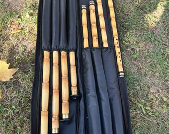 Professional 8-Piece Bamboo Ney Flute Set - Handcrafted Middle Eastern Musical Instruments for Authentic Performances