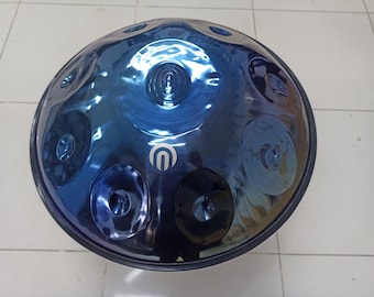 9-Note Titanium Handpan | 432Hz D Minor Kurd Makam Multicolored Meditation Drum + Bag
