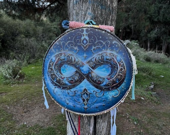 18-Inch Vegan Traditional Shamanic Ritual Drum - Woman Drum | Meditation Drum | Handcrafted Spiritual Instrument