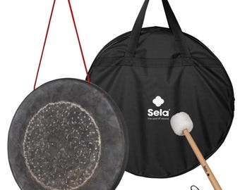 Black 24 Inch Bronze Alloy Gong – Professional Meditation & Sound Healing Gong | Deep Resonance Gong for Yoga, Mindfulness - Beginners