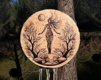 18-Inch Traditional Shamanic Ritual Drum - Woman Drum | Meditation Drum | Handcrafted Spiritual Instrument