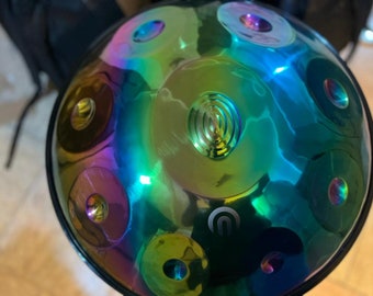 Titanium handpan met 9 noten | 432Hz D Minor Koerd Makam Veelkleurige Meditatie Drum + Tas