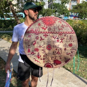 23-Inch Traditional Shamanic Drum - Meditation and Ritual Drum for Spiritual Practices