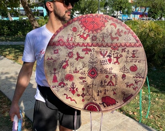 23-Inch Traditional Shamanic Drum - Meditation and Ritual Drum for Spiritual Practices