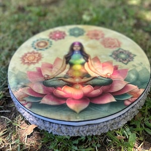 15-Inch Vegan Traditional Ocean Drum | Lotus Patterned | Relaxing Water Wave Sound | Handcrafted Ritual Instrument for Meditation Healing