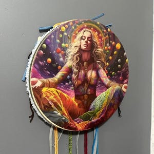 18-Inch Traditional Shamanic Ritual Drum - Woman Drum | Meditation Drum | Handcrafted Spiritual Instrument