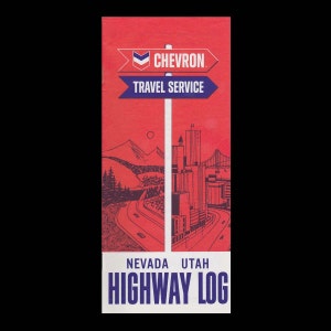 1967 Chevron Nevada Utah Highway Log - U.S. Highway Routes and Interstate 15 & 80 - Standard Oil and Gas Advertising Pamphlet - 36 Seiten