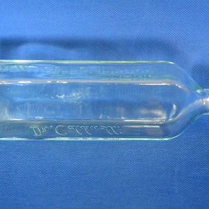 Vintage Dr. W.B. Caldwell Medicine Bottle - Pepsin Syrup Company - Monticello, IL - Advertising - Antique Bottle - Aqua Green Clear Glass