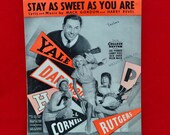 Stay As Sweet As You Are - Vintage Sheet Music c. 1934 - College Rhythm - Words Music by Mack Gordon and Harry Revel - Paramount Pictures