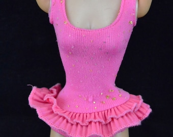 Vintage Mattel 1964 Miss Barbie Pink Skirted Swimsuit #1060 - Ruffled Skirt with Gold Dot Glitter - Mattel Original Tag - Barbie Doll