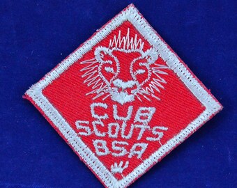 Vintage Lion Cub Rank Insignia Patch BSA Boy Scouts of America Uniform Badge Den - Embroidered Badge - Sew On Patch - Twill Gum Back