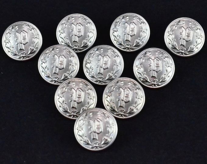 Waterbury Silver Police Department Buttons - Collection Set of 10 - P ...