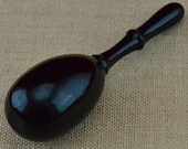 Antique Black Darning Egg - Beautiful Lacquer Enamel Turned Wood Darner for Socks and Handknits - Sock Darner Mender - Mending - Victorian