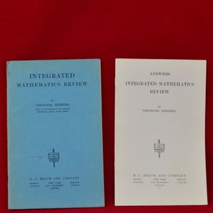 Antyczna broszura z 1937 r. z podręcznikiem do zintegrowanej matematyki i odpowiedziami autorstwa Theodore'a Herberga - D C Heath And Company - Algebra - Geometria - Alfa-Beta