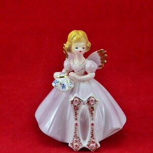Vintage Josef Originals Series Birthday Girl - 11 - Birth Year - Angel Figurine with Embroidery - Muriel Joseph - Made In Japan