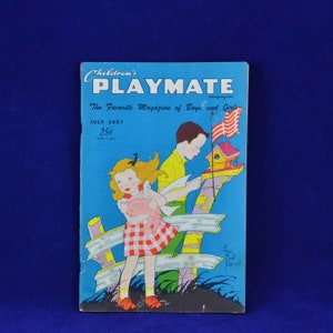 July 1957 Children&#39;s Playmate Magazine Vol. 29 #2 - Puzzles, Games, Brain Teasers, Paper Doll, Comics, Stories, Things to Make, Contest