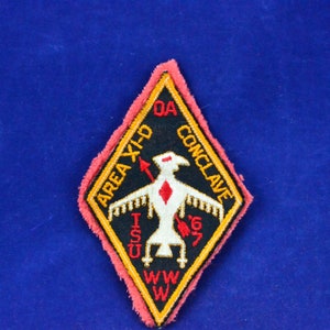 Vintage Boy Scouts of America Order of the Arrow Area XI-D Conclave ISU (Idaho State University) 1967 Patch - Embroidered Sew On Thunderbird
