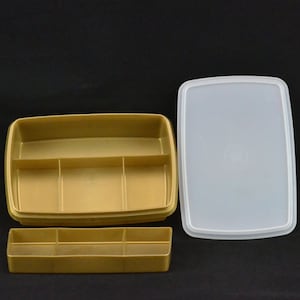 Tupperware Tuppercraft Stow-n-go Divided Container 2 Tier Storage Box Gold  Craft Kit Opaque Lid 3 Piece First Aid Tackle Box -  Canada