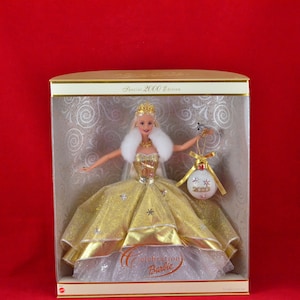 Vintage Special Edition 2000 Celebration Barbie Doll Platinum Blonde Holiday Barbie Millennium New Year Never Removed From Box image 1