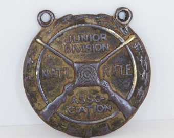 2 piece medals unmarked Vintage 1940/'s National Rifle Association Pro-Marksman Junior Division citations