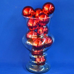 Holly Mercury Glas Weihnachten Ornamente in rot - Set von 12 Globus oder Kugel Ornamente in Original-Box - hergestellt in USA - Urlaub Dekor