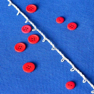 Cream Vintage Button Loop Elastic Trim 0.4 Inches Wide