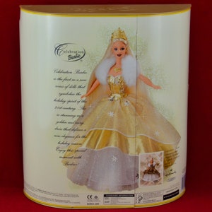 Vintage Special Edition 2000 Celebration Barbie Doll Platinum Blonde Holiday Barbie Millennium New Year Never Removed From Box image 3