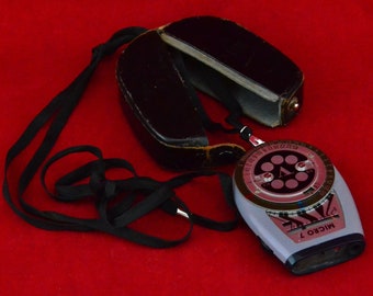 Vintage Micro 7 Photoelectric Exposure Meter with Original Snap Leather Carry Case - Light Meter - Photography Equipment - Made In Japan