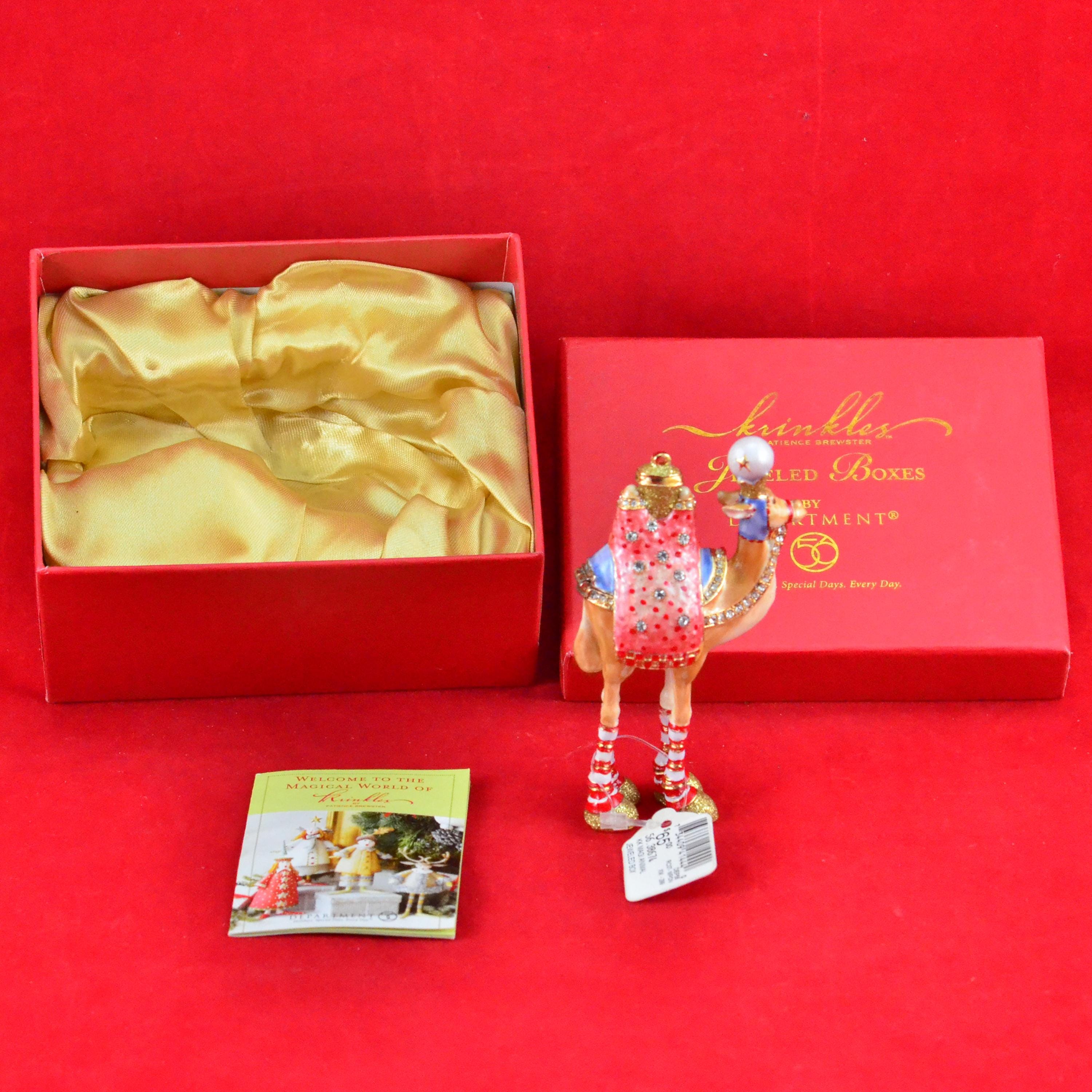 〈超希少品〉ヴィンテージ CAMEL 飾り用コレクターズアイテム Department 56 Krinkles Magi Camel Jeweled Box - Holiday Decoration