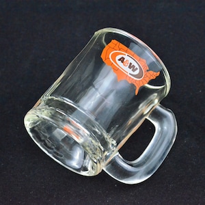 Root Beer A&W 1972 Mug pour tout-petits/enfants avec carte des États-Unis - Premium publicitaire - 4 onces - Mug en verre épais - Mug soda pop restauration rapide