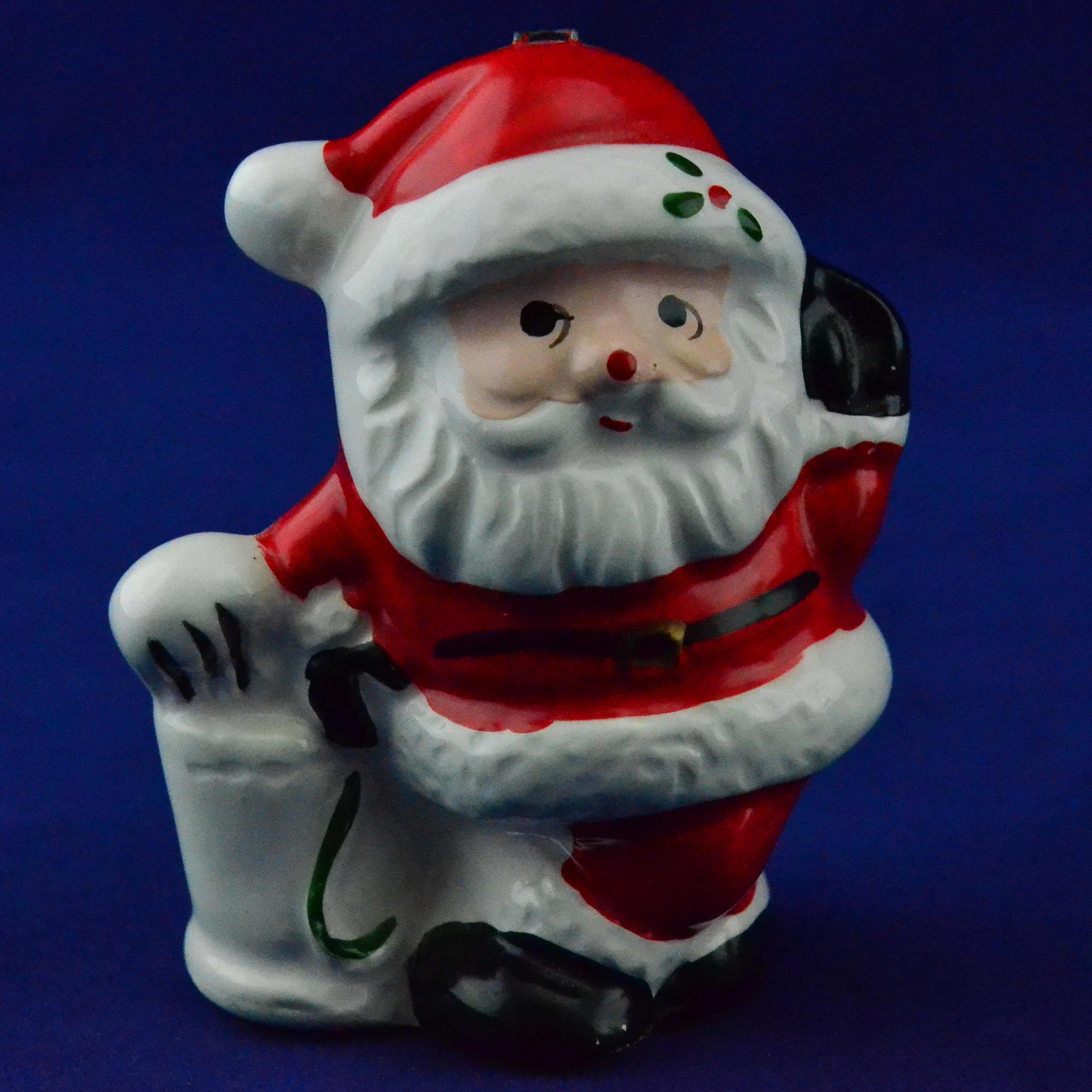 Lot De 12 Pères Noël Vintage – Dont Un En Céramique – Déco Noël Occasion