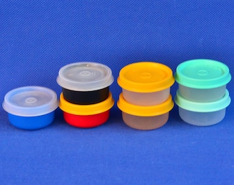 OPÇÃO de recipientes miniatura vintage Tupperware Smidgets de 30 ml (1 oz) nº 1463 - Mini porta-comprimidos - Recipiente para viagem