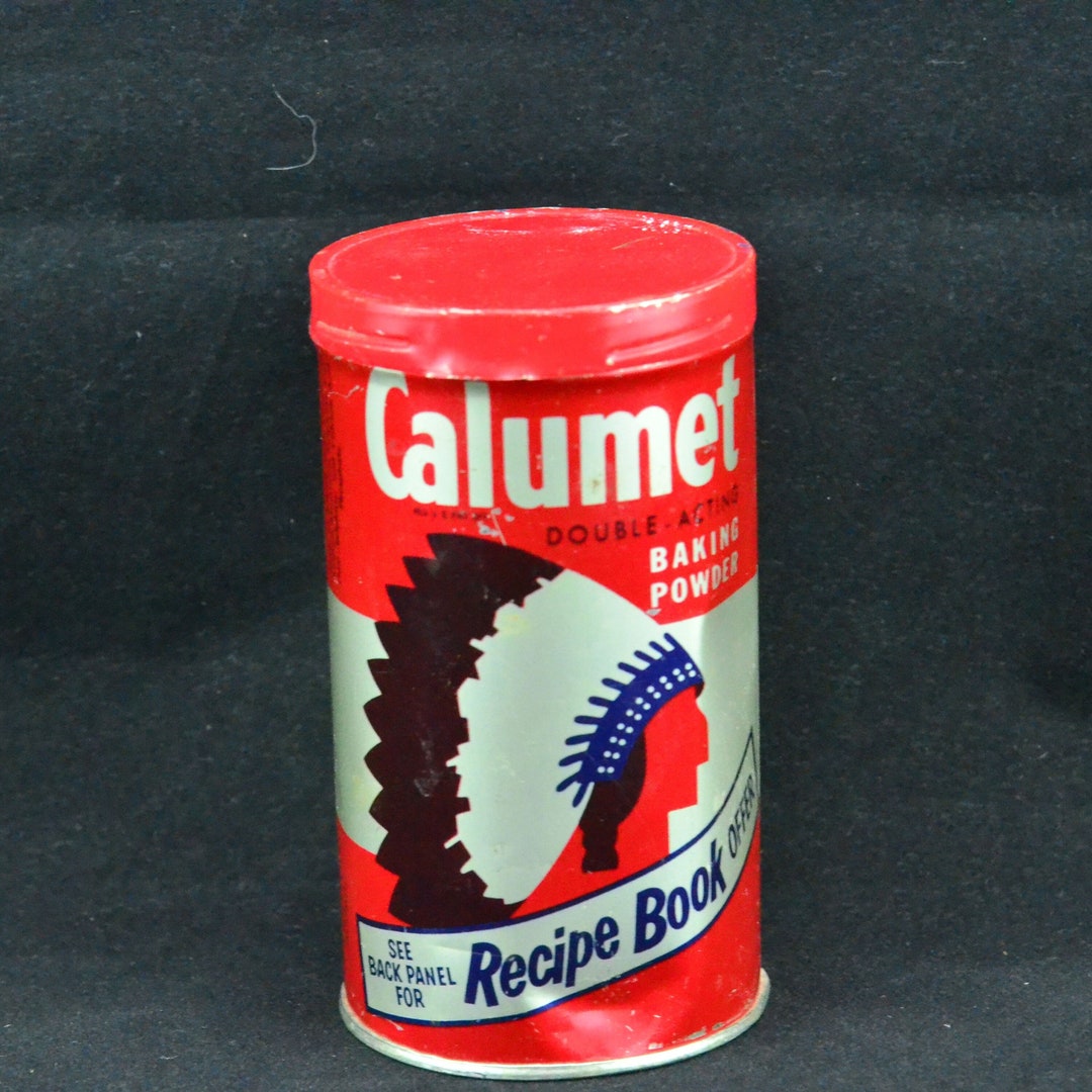Midcentury Calumet Double Acting Baking Powder 1 LB Tin Can Twist Lid