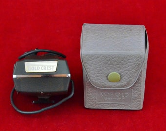 Vintage Gold Crest Electronic Flash Cube Adapter with PC Sync Cord - Shoe Mount - Vinyl Box - Photography Equipment - Made In Japan