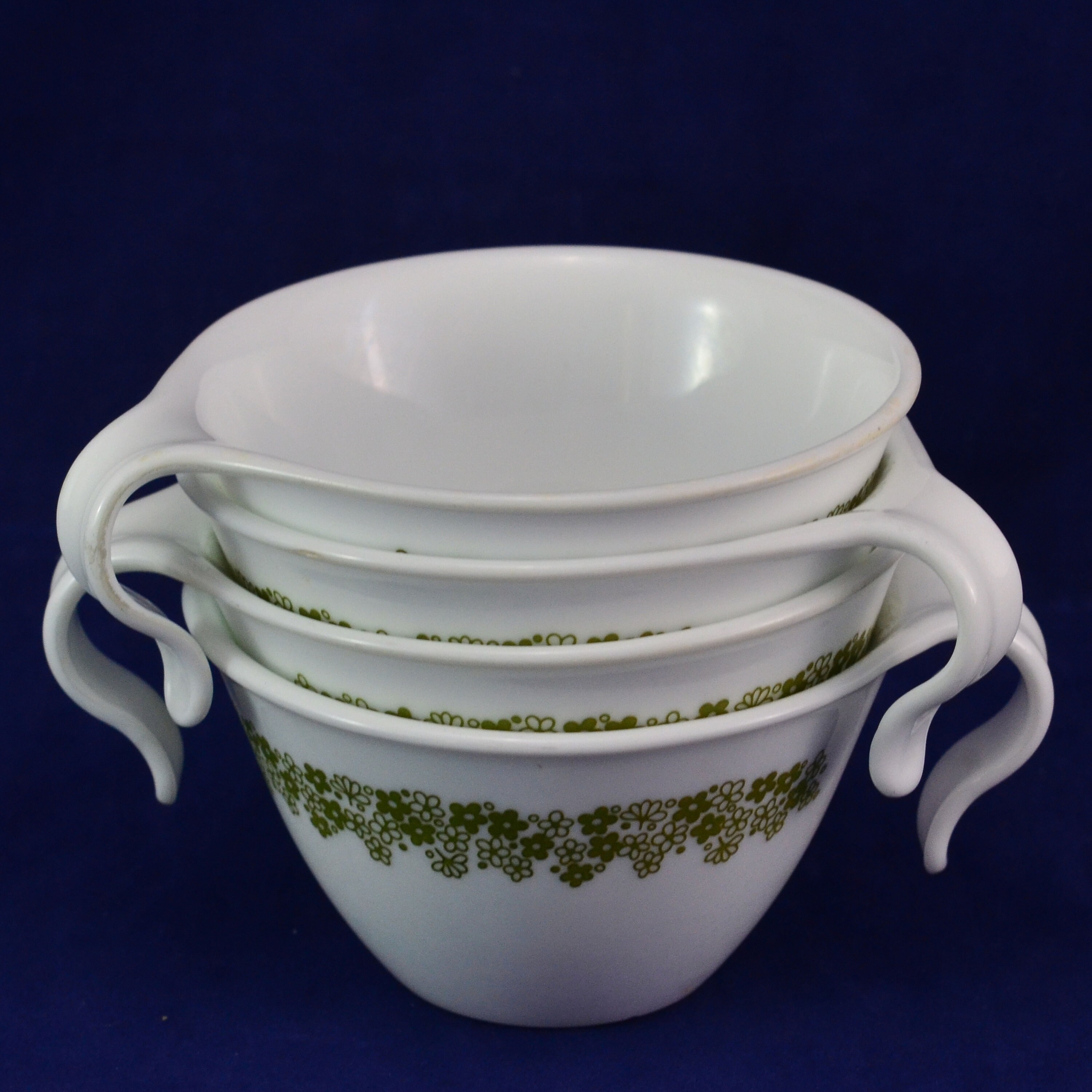 Set of 4 Corelle Spring Blossom, Crazy Daisy Open Hook Handle Cups