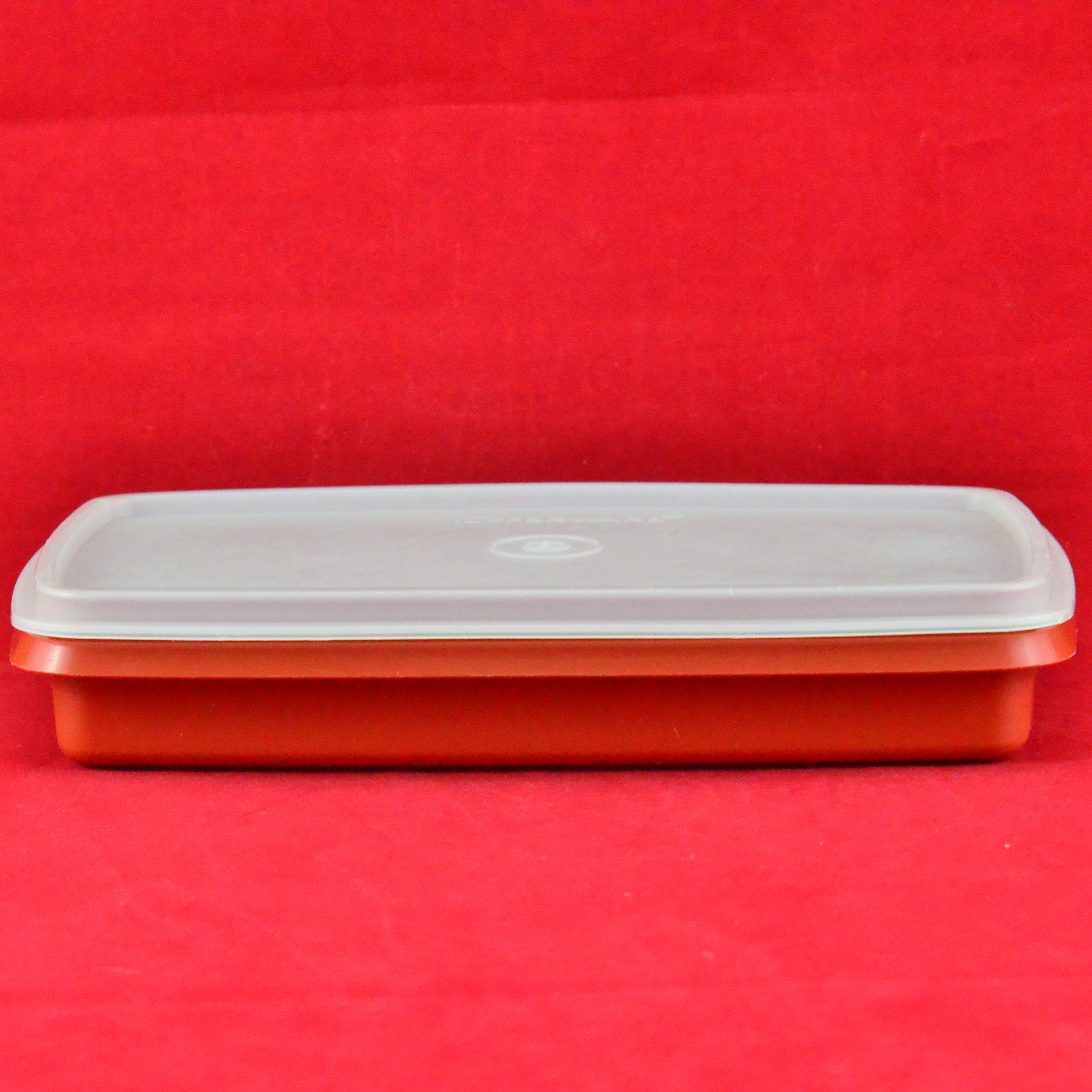 Vintage Tupperware 816 Deli Keeper in Paprika Red With Opaque Lid