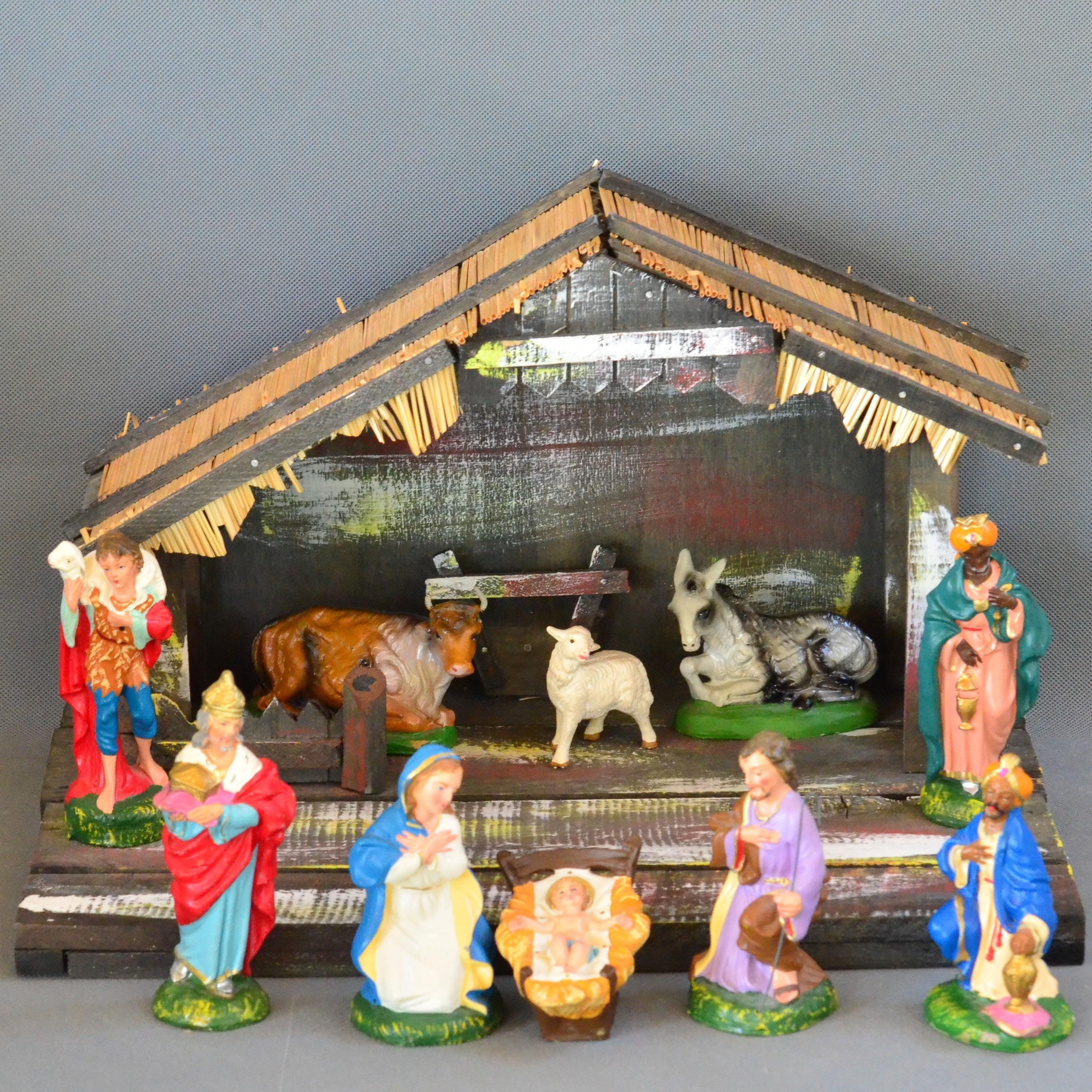  クリスマス　オーナーメント　キリストの生誕（箱付き） Amazon.co.jp: 樹脂イエスの飾り、キリスト降誕シーンセット