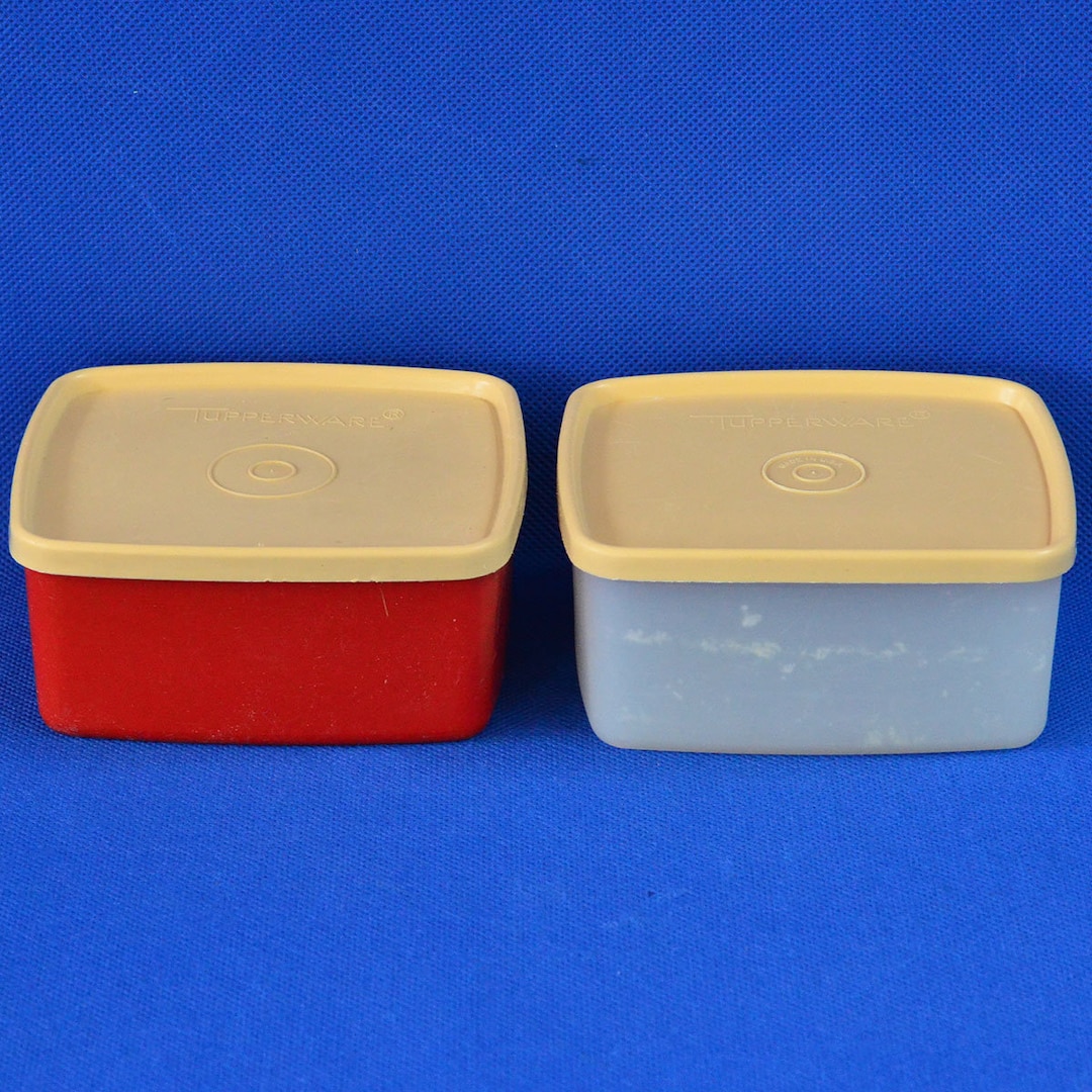 Set of 2 Vintage Tupperware Square Round Freezer Mate Etsy