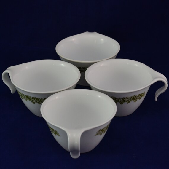 USED Corelle×peak 取っ手付きカップ　9個set Set of 4 Corelle Spring Blossom, Crazy Daisy Open Hook Handle Cups