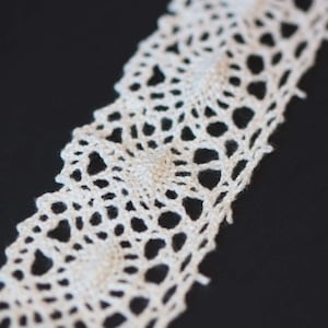 Cream Cotton Cluny Lace Trim Scalloped Bottom Edge 2 Inches Wide