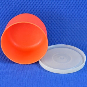 Bol à en-cas Tupperware vintage orange récolte avec couvercle opaque - Tupperware 1229 & 297 - Stockage artisanal - Récipient de stockage des aliments
