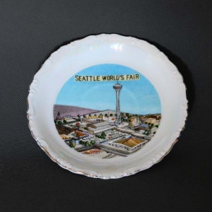 1962 Seattle Welt Messe Souvenir Platte - Raum Nadel - Made In Japan - IAAC Keramik