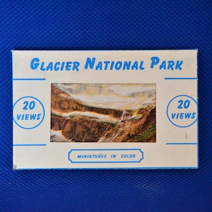 Cartoline in miniatura vintage E. C. Kropp Co. - 20 Vedute del Glacier National Park con custodia postale - Souvenir - Nuovo vecchio stock - Effimero di carta