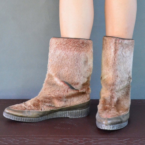 Vintage Odenwald Nadja Faux Seal Skin Fur Snow Boots  display picture 3