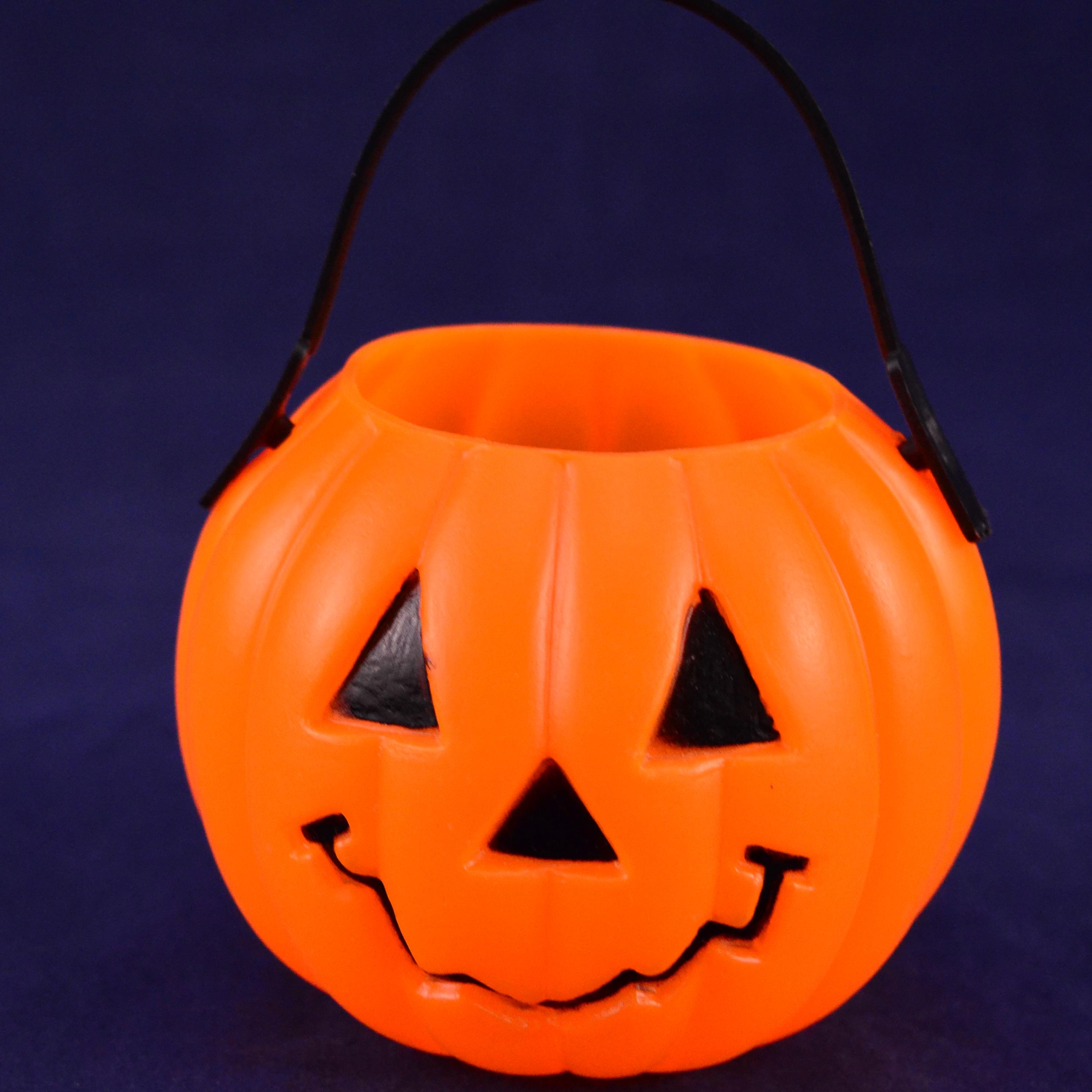 Pair Vintage Halloween Blow Mold Mini Jack-o-lantern Pumpkin