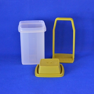 Vintage Tupperware Opaque Pick A Deli Pickle Keeper med avokadogrön sil och kupolformat lock - 3 delar - Matförvaringsbehållare - Tillverkad i USA