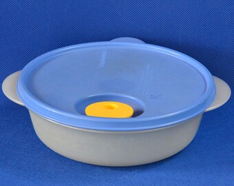 Tupperware CrystalWave Microwave 3.5 Cup Round Container Cristal Flash teal