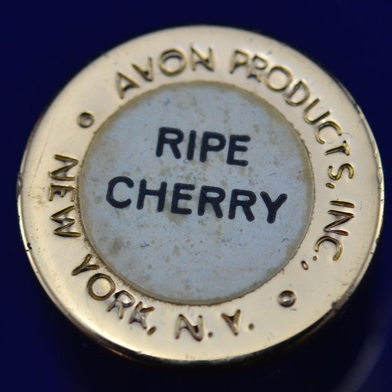 Mid-Century Ripe Cherry Avon Product Lipstick - Brushed Silver-Tone & Gold Tone Retro Makeup - 4A Avon Logo - Vanity - Cosmetics - New York View 2